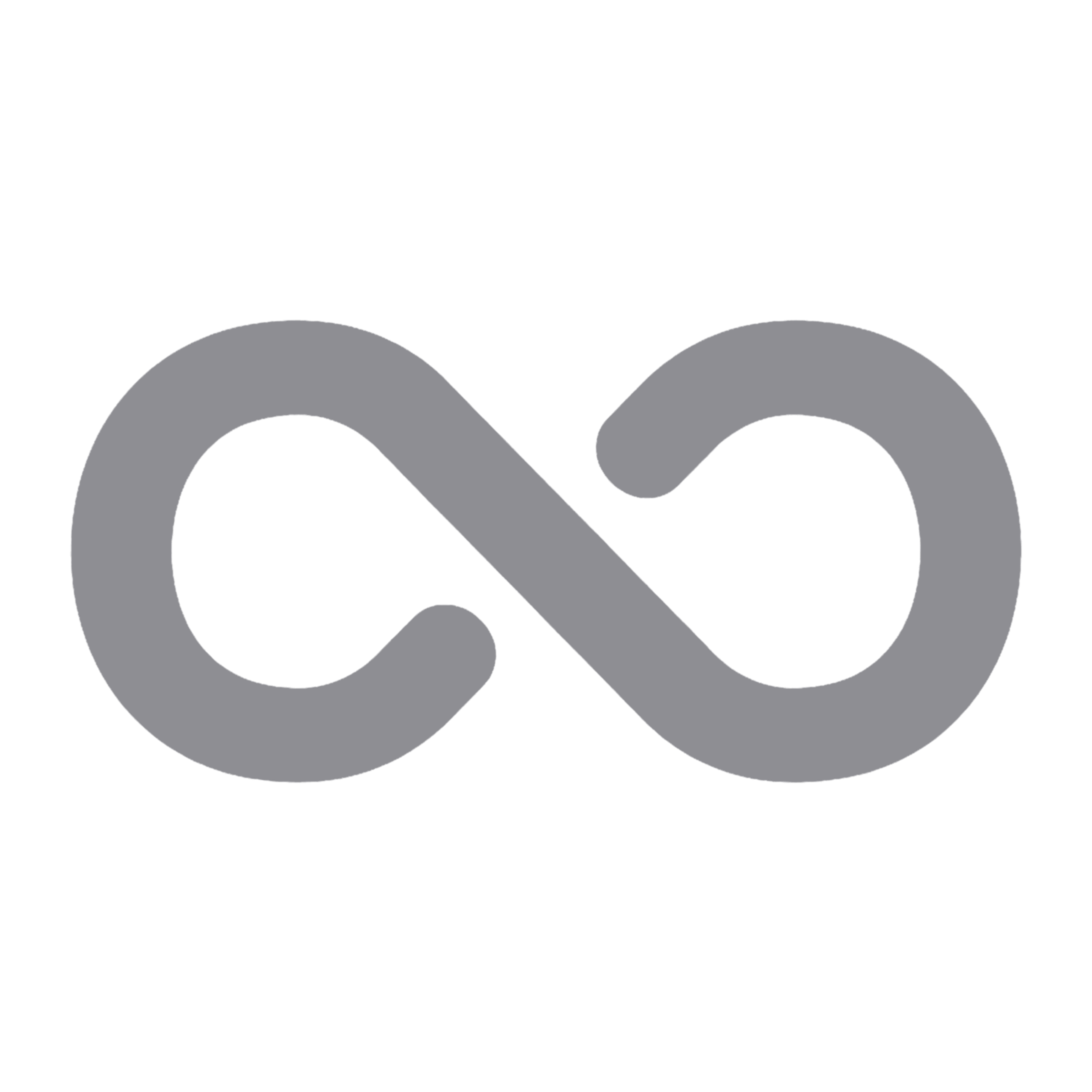 Infiniti logo in Stone Gray on a dark background